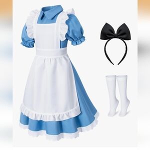 Blue and White Kids Cosplay Costume with Headband